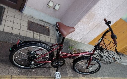 [maruishi]ROXY(ロキシー)20吋折り畳み自転車 外装6段/ワインレッドｘブラック