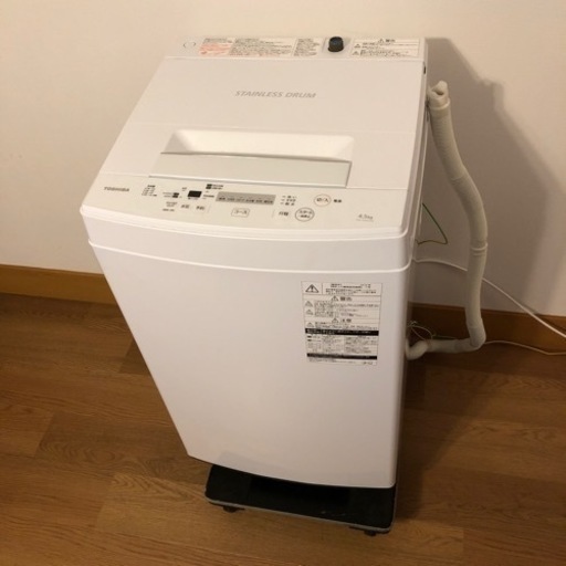 東芝　4.5kg 洗濯機　AW-45M7(W) 2019年製