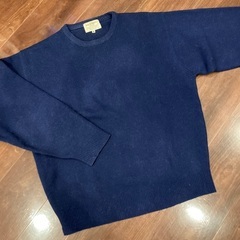 決定）差し上げます 紺のセーター 大きめM ウール100