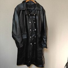 【最終処分価格】メンズ ヴィンテージ ドイツ軍クラシック WW2 オフィサー ミリタリー ユニフォーム レザー トレンチコート ジャケット