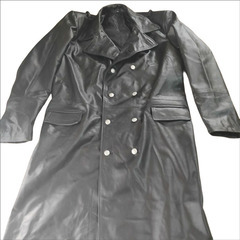 【最終処分価格】メンズ ヴィンテージ ドイツ軍クラシック WW2 オフィサー ミリタリー ユニフォーム レザー トレンチコート ジャケット