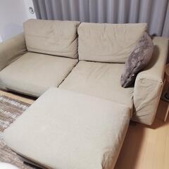 最終値下げ!!!!!無印良品 ソファ フェザー 2.5シーター カバー付 綿