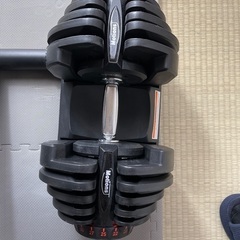 可変式ダンベル40キロ×2、トレーニングベンチ、マット