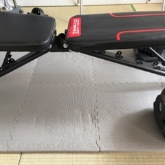 可変式ダンベル40キロ×2、トレーニングベンチ、マット