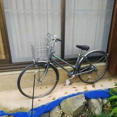日本製　ミヤタサイクル　自転車　シルバー　鍵付き　中古