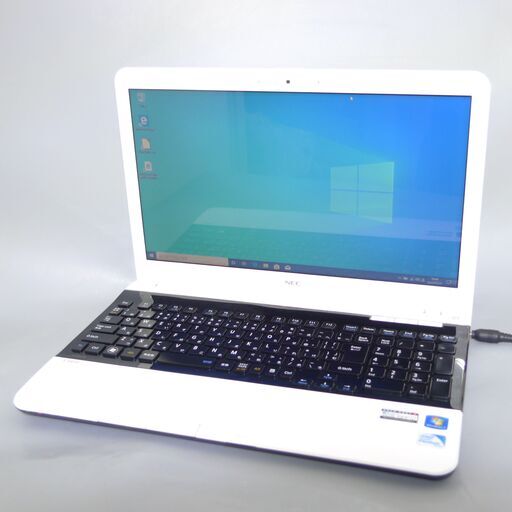 大容量HDD-750G ホワイト ノートパソコン 15.6型 NEC PC-LS150HS6W 中古美品 Pentium 4GB DVDマルチ 無線 Wi-Fi カメラ Win10 Office