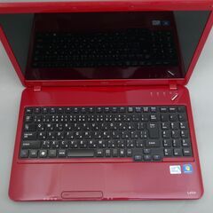高速SSD レッド 赤色 ノートパソコン 15.6型 NEC PC-LS150CS1YR 中古 