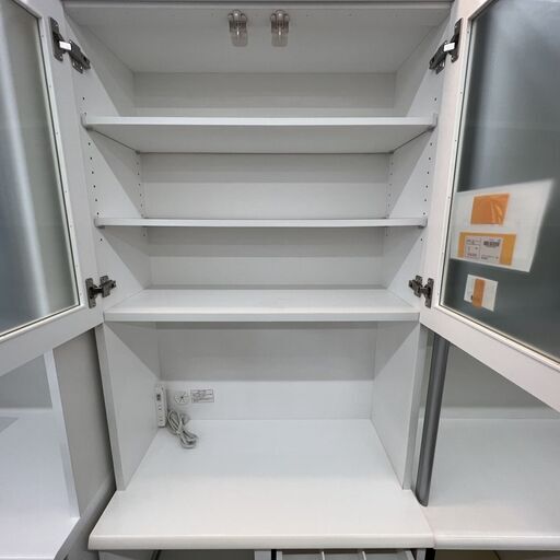 ◎B214 キッチンボード 食器棚 幅80㎝ 奥行42㎝ 高さ201㎝ ホワイト ...