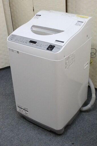 シャープ コンパクト全自動洗濯乾燥機 洗濯5.5kg/乾燥3.5kg ES-TX5E-S シルバー系 2021年製 SHARP  中古家電 店頭引取歓迎 R4974)