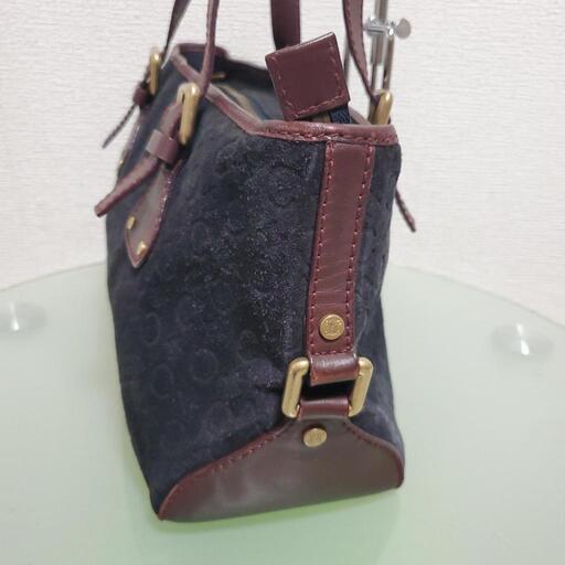 CELINE セリーヌ ハンドバッグ Cマカダム 総柄 ブラック スエード