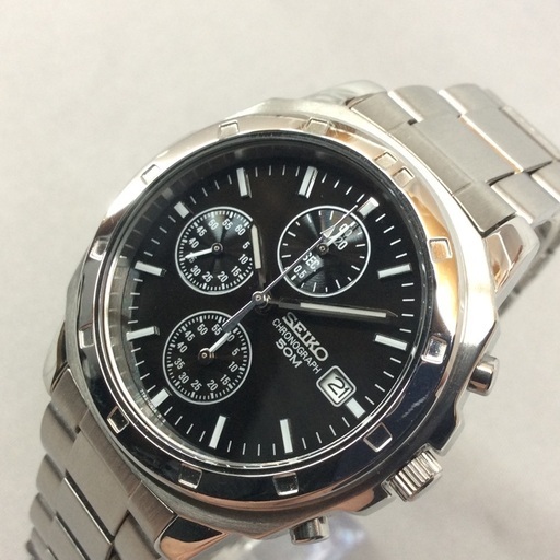 セイコー SEIKO クロノグラフ メンズクォーツ 黒文字盤 腕時計 2006年製造 7T92 0CA0 w2-worldbuffet.co.uk