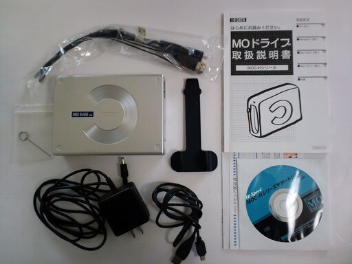 MOドライブ 640MB I-O DATA USB対応 コンパクトMOドライブ(シルバー