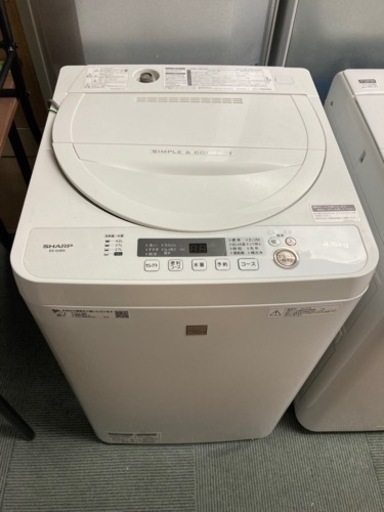 【2/27確約済み】【価格見直しました】SHARP シャープ 全自動洗濯機 ES-G4E6-KW 4.5kg 2018年製