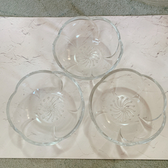 【ネット決済】ガラス皿　3枚セット