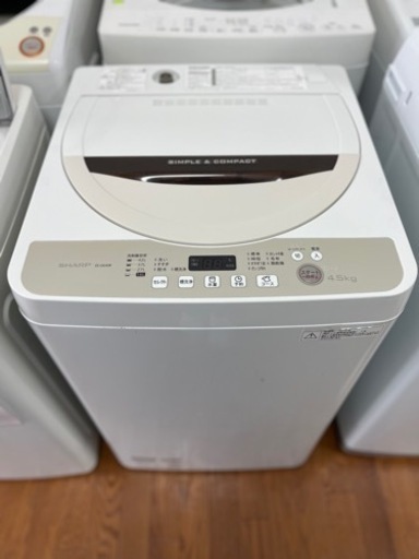 送料・設置込み　洗濯機　4.5kg SHARP 2016年