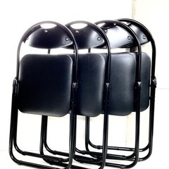 【ネット決済】コーナン　パイプチェア　パイプ椅子　4脚セット　ブラック