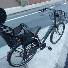 自転車　26インチ　6段変速　後部チャイルドシード付き