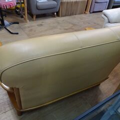 浜本工芸　本革2人掛けリビングチェア　L-3100【愛品倶楽部柏店】 