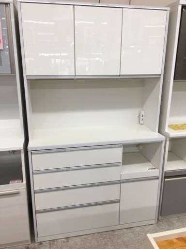 【正規逆輸入品】 ホワイトキッチンボード　耐震フック付き 食器棚、キッチン収納