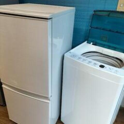 新生活応援家電セット！！No１２シャープJ-D14C-W　2ドア冷凍冷蔵庫137L つけかえどっちもドア 2017年製・ハイアール（Haier） JW-C45A 全自動洗濯機　4.5Kg 2019年製 2点セット！！