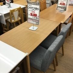 LK-86【ご来店頂ける方限定】リビンズ タモ材 ベンチダイニング6点セット