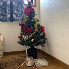 クリスマスツリー　ファイバーポインセチア90cm