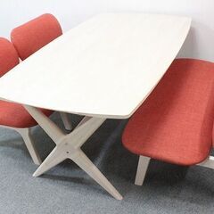 ニトリ リラックス リビングダイニング4点セット テーブル/チェア×2/ベンチ 幅160 NITORI  中古家具 店頭引取歓迎 R5044)