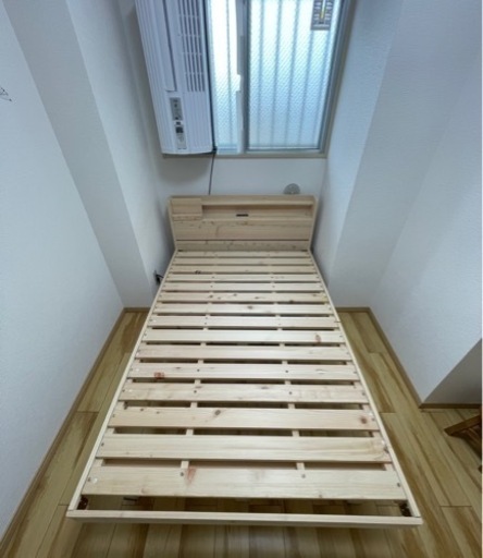 檜すのこベッド ヘッドレスベッド フレームのみ 総檜 床面高3段階調節 国産檜材 (セミダブル)