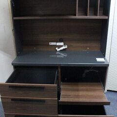 Pamouna/パモウナ キッチンボード SYシリーズ 幅160 ブルモーション ウォールナット色  食器棚 中古家具 店頭引取歓迎 R5055)