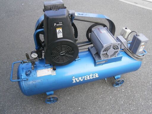 ☆中古品 イワタ 岩田 IWATA エアーコンプレッサー 2.2ｋｗ 3馬力 SP-22CPB 3相200V タンク80Ｌ 動作確認済み☆