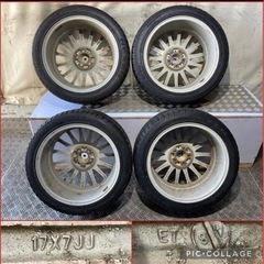 Venthandi 17インチ 7.0J +48 PCD100 5H【215/45R17】NEXEN 2012年製 7分山 スタッドレスタイヤ付4本セット！トヨタ プリウス などに