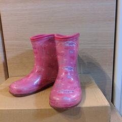ピンク色のハート❤️長靴 16cm
