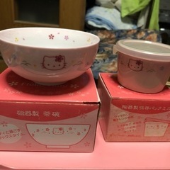 【新品】🌸Hellokitty🌸茶碗＆陶器製保存ミニパック
