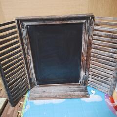 【ネット決済・配送可】黒板 アンティーク 窓型