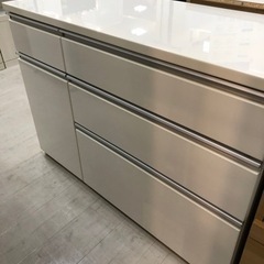 ?激安‼️ 松田家具キッチンボード幅153モイスソフトクローズシルバー 