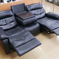 定価約13万 お買い得品！ 本革 ニトリ 電動 ソファー 3人掛け ブラック