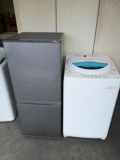 セット38⭐配送と設置は無料サービス⭐アクア冷蔵庫126L＋東芝洗濯機5kg