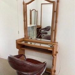 【再掲載】美容室・ヘアサロン　鏡台・椅子セット