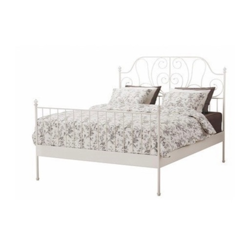 イケア IKEA ベッド LEIRVIK ベッドフレーム NITORI N-Sleepマットレス ダブルサイズ