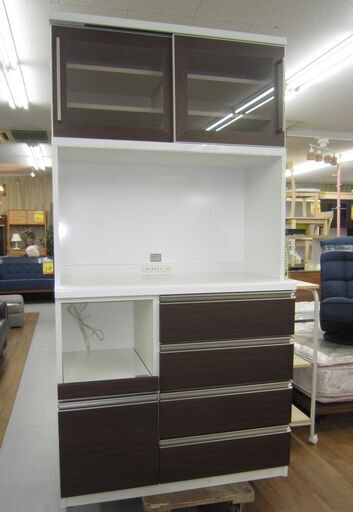 R338 国産 丸山工業 キッチンボード、食器棚、幅95cm 美品