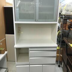 松田家具 キッチンボード ホワイト W900×D410×H2000mm クリーニング済