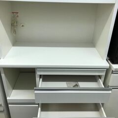 定価24万 松田家具 117cm幅キッチンボード 食器棚 収納家具 鏡面仕上げ