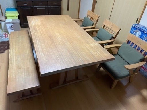 決まりました(*´ω`*)木製ダイニングテーブルセット　6人用(大型家具)  受付締切2月4日23:59迄‼︎