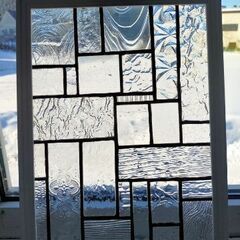 ステンドグラスパネル　パッチワーク風　サンキャッチャー