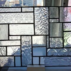 ステンドグラスパネル　パッチワーク風　サンキャッチャー