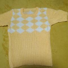 美品手編みの黄色のセーター未使用品