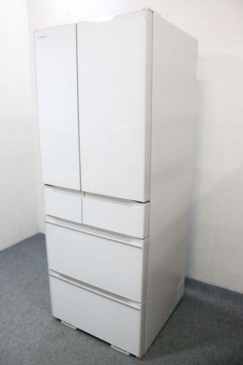日立 6ドア冷凍冷蔵庫 自動製氷 特鮮氷温ルーム 602L R-HW60K(XW)クリスタルホワイト 2019年製 HITACHI 家電 店頭引取歓迎 R5021)
