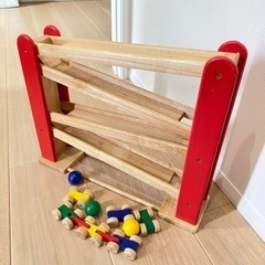 ニチガン おもちゃ くるくるスロープ 子供 知育玩具 木製玩具 美品