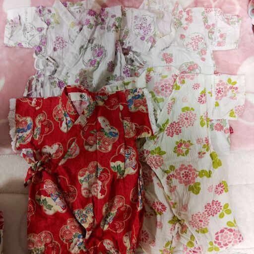 8着50-80夏用浴衣長着ロンパース女の子ハンドメイド