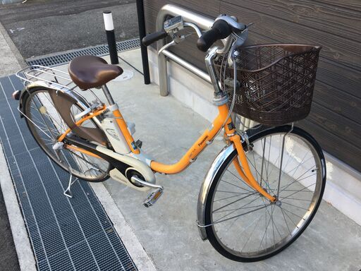 地域限定送料無料　パナソニック　ビビ　新基準　5AH　オレンジ　パスウィズ　アシスタ　神戸市　電動自転車